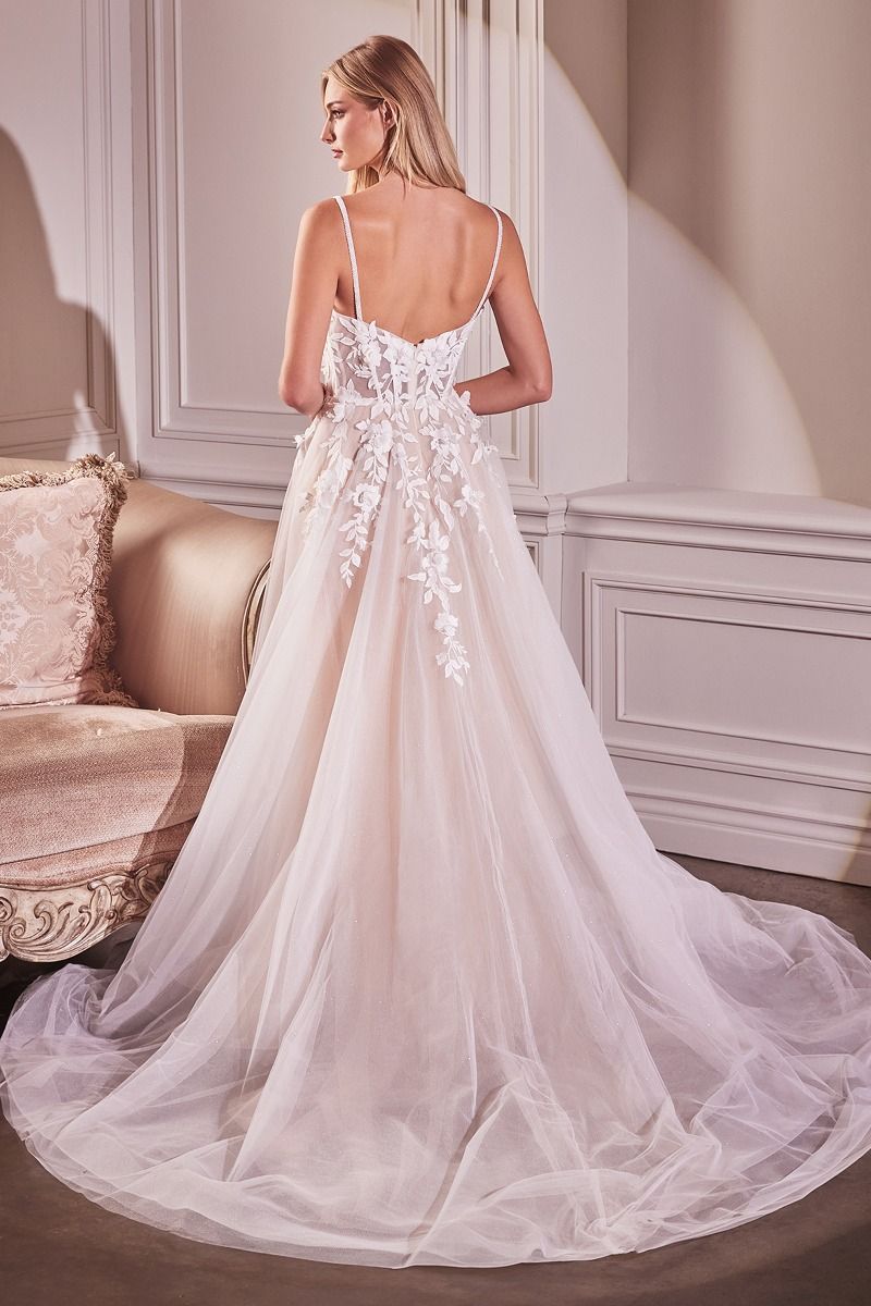 Lace A-Line Wedding Gown With Layered Tulle Skirt-1