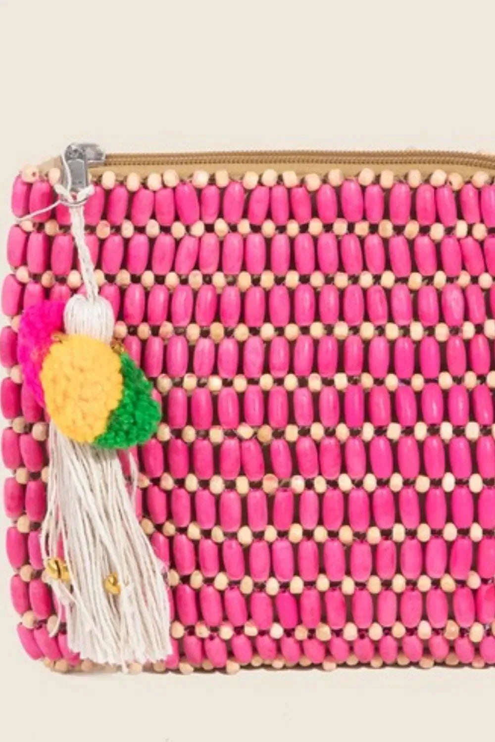 Fame Wooden Beaded Rectangle Bag-1